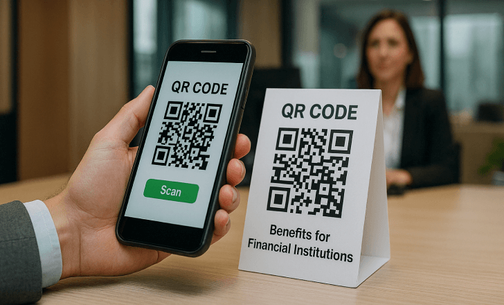 How do QR codes benefit financial institutions?