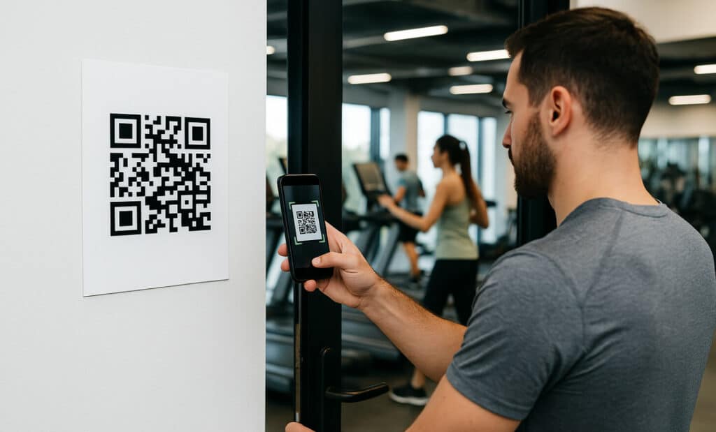 QR scan at the gym entrance