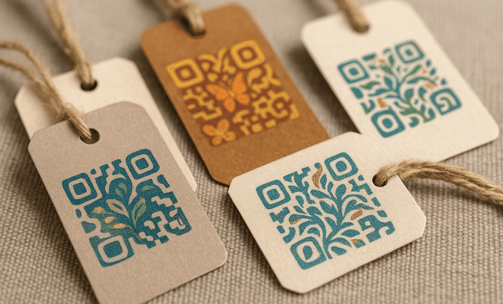 AI-generated QR codes on printed product tags
