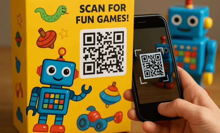 Why use QR codes on toy packaging?