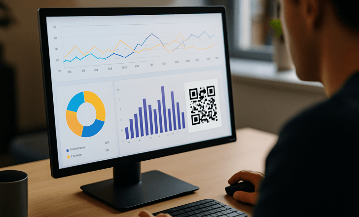 Digital analytics dashboard showing QR code scan data