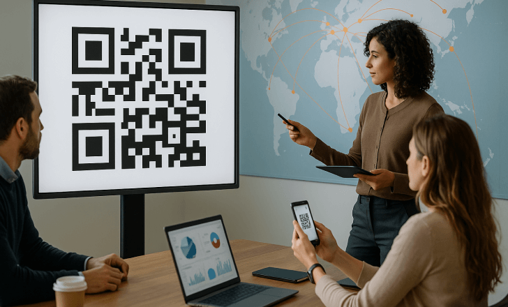 Represents strategic planning for multi-url QR codes for geotargeting.