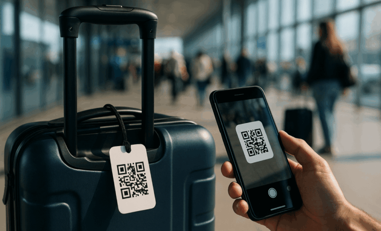 QR codes on baggage tags