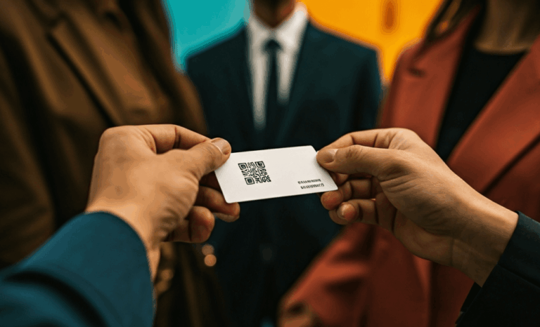 Visiting cards with QR code