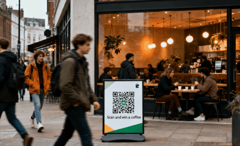 Signage with QR code