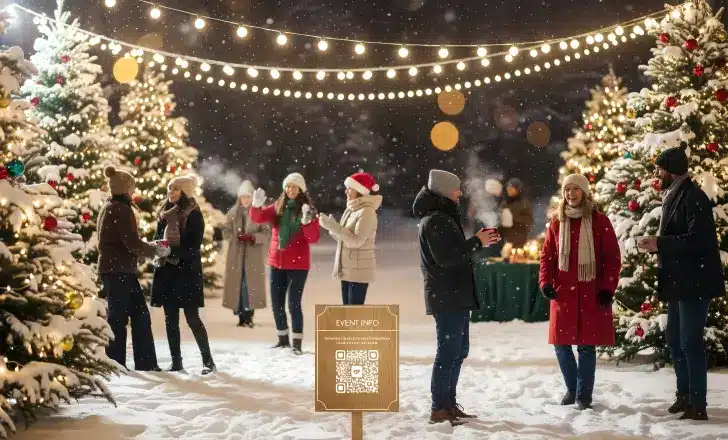 Eco friendly Christmas: How QR codes help reduce print waste during the holidays 3 Community holiday event using QR code instead of printed signage