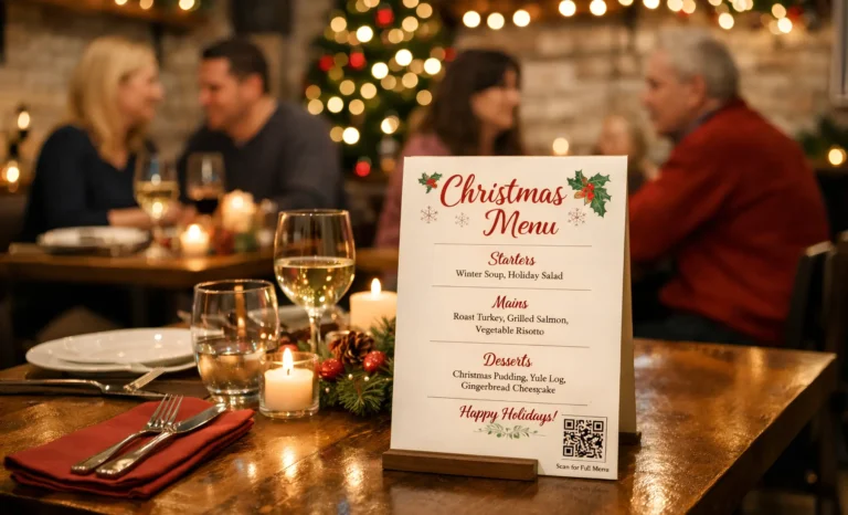 QR codes for Christmas menus