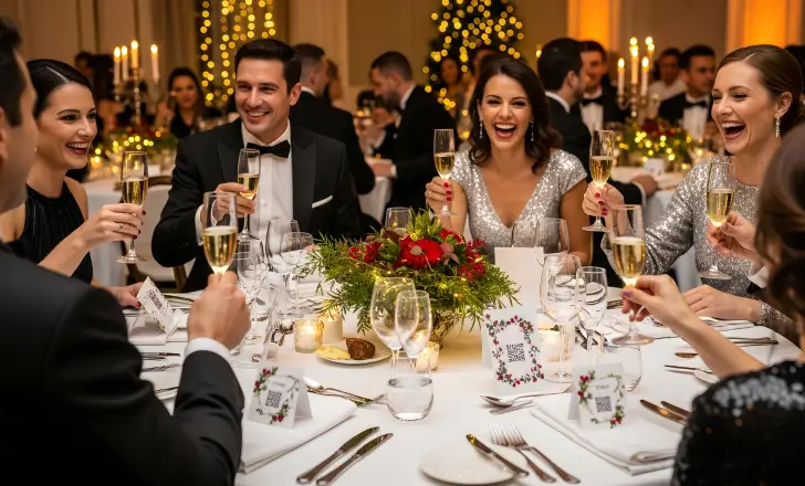 The best QR code ideas for Christmas gifts 2 QR codes integrated into decorations at a Christmas party