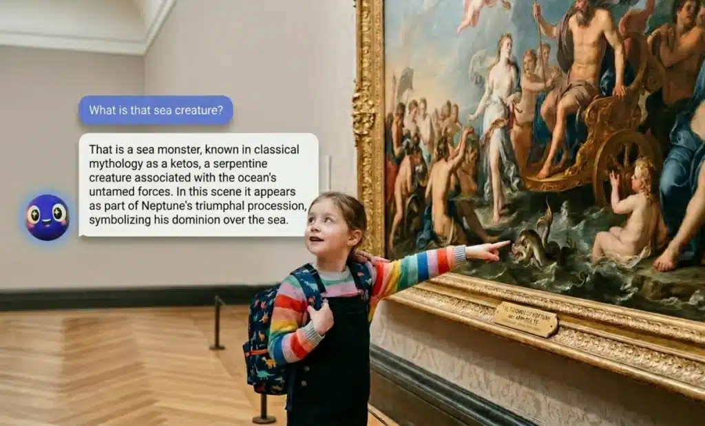 AI QR code museum guide: How Cleo could transform the visitor experience 1 Child discovering a painting