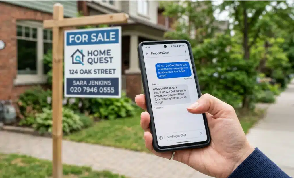 What are AI QR codes and how are they transforming dynamic QR technology 2 Smartphone screen showing an AI conversation triggered after scanning a QR code on a property listing sign